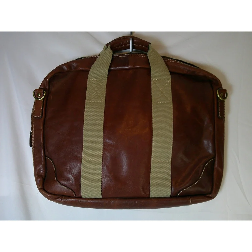 Brown Leather Briefcase Laptop‎ Bag Distressed Professional Work Bag